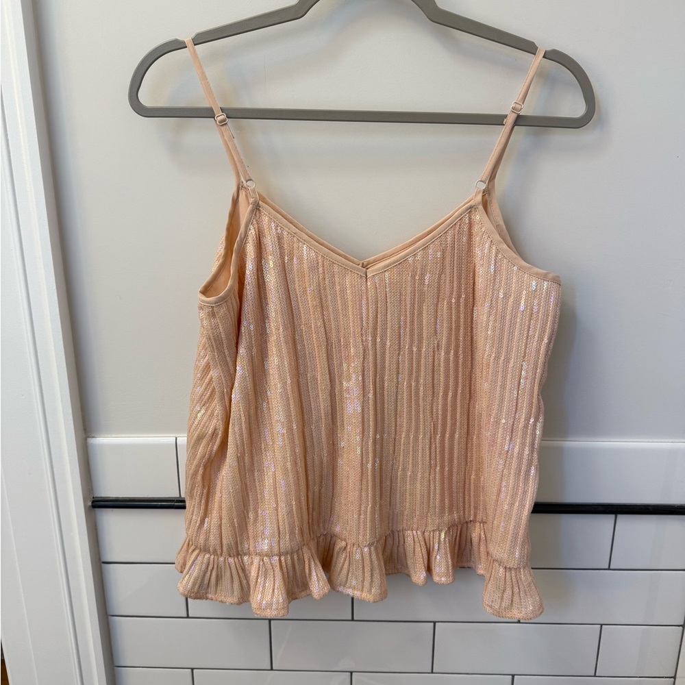 Anthropologie Peach Sequin Cami - Picture 2 of 4